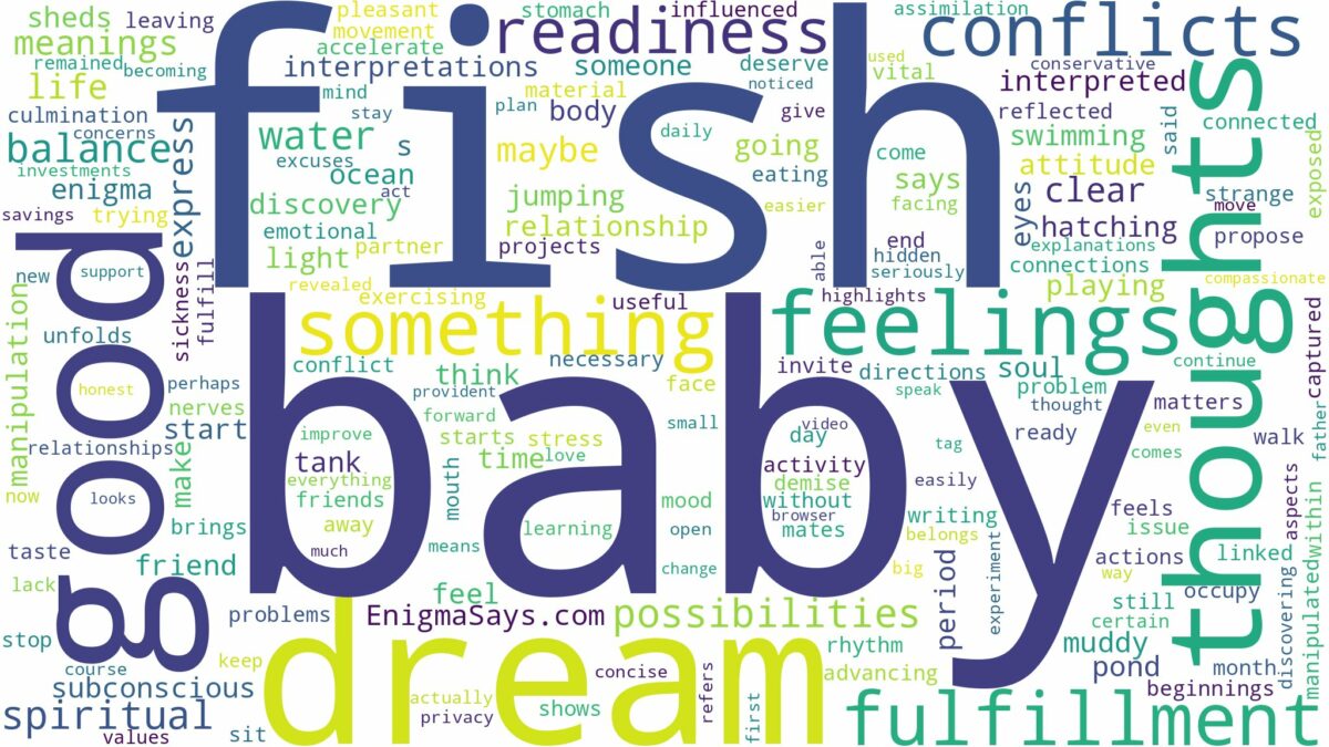 dream about baby fish and related dreams with their meanings in a word cloud