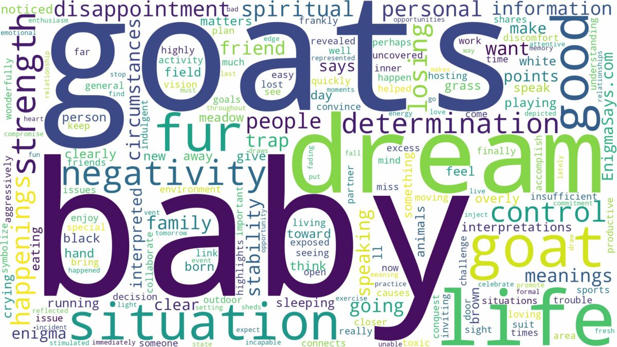 dream about baby goats and related dreams with their meanings in a word cloud