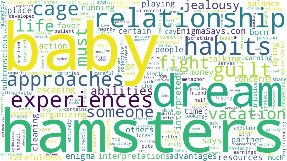 dream about baby hamsters and related dreams with their meanings in a word cloud