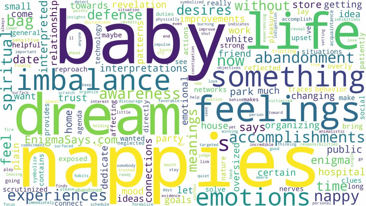 dream about baby nappies and related dreams with their meanings in a word cloud