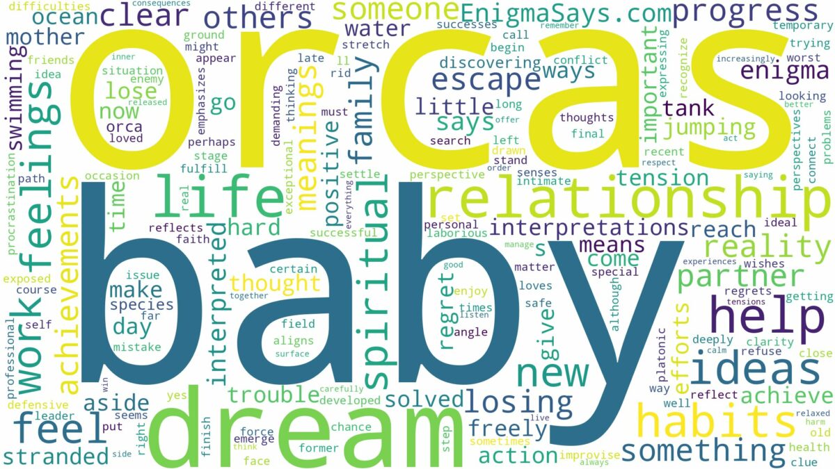 dream about baby orcas and related dreams with their meanings in a word cloud