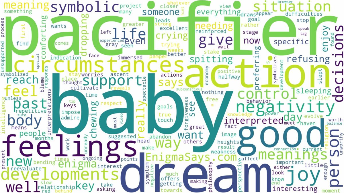 dream about baby pacifier and related dreams with their meanings in a word cloud