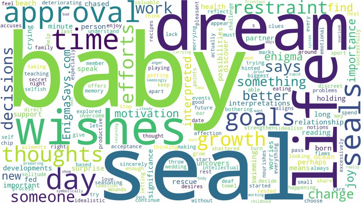 dream about baby seal and related dreams with their meanings in a word cloud