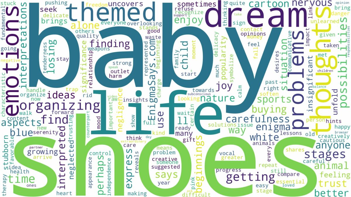 dream about baby shoes and related dreams with their meanings in a word cloud