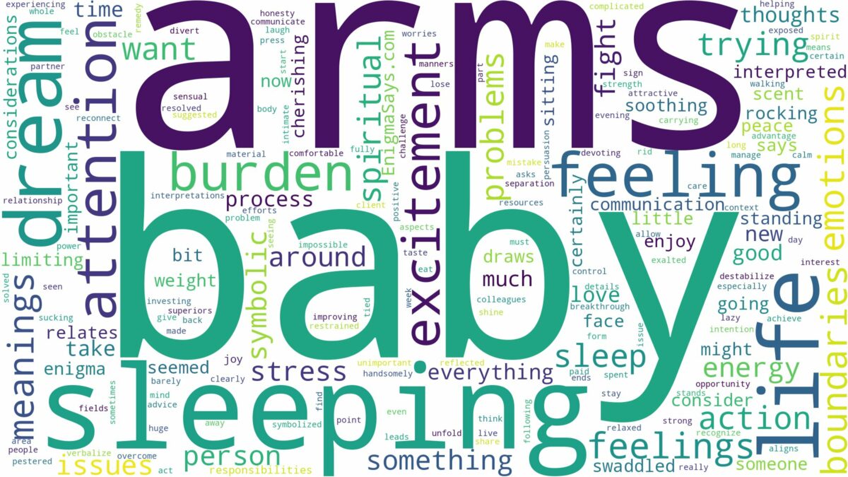 dreaming about baby sleeping in your arms and related dreams with their meanings in a word cloud