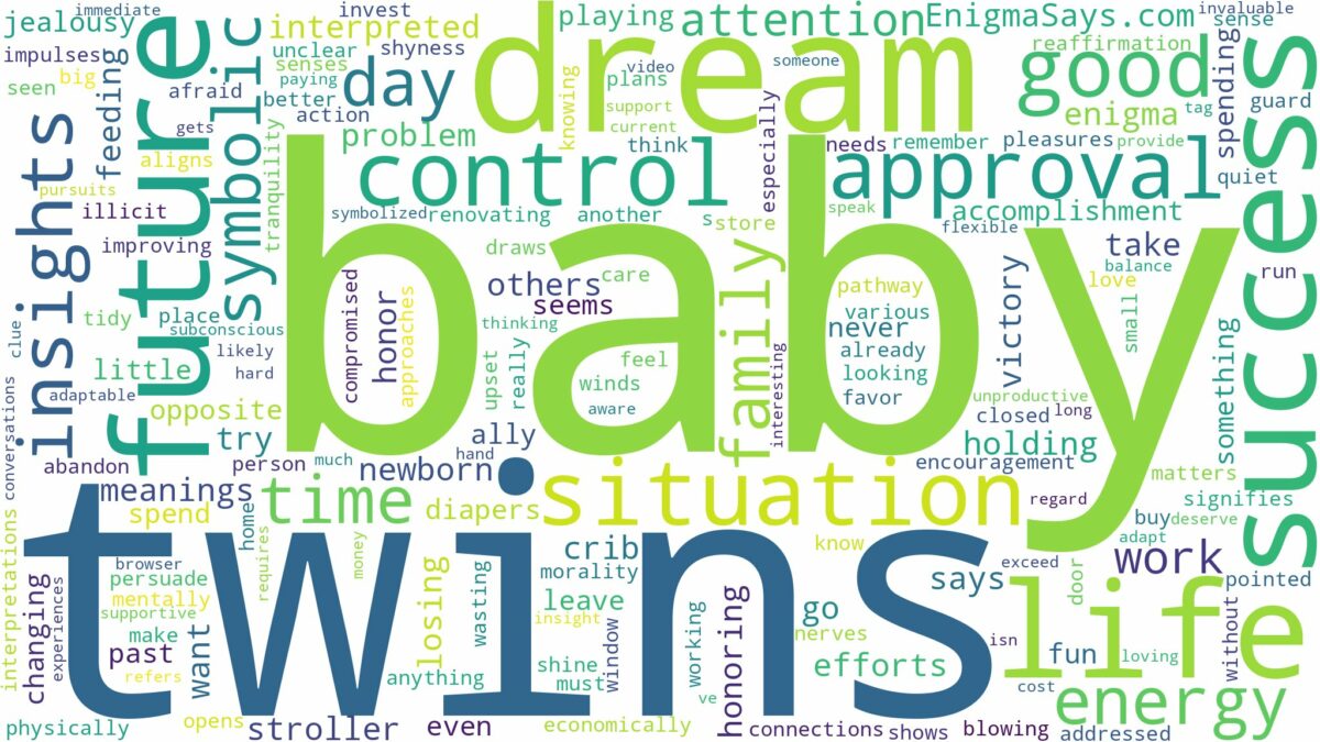 dream about baby twins and related dreams with their meanings in a word cloud