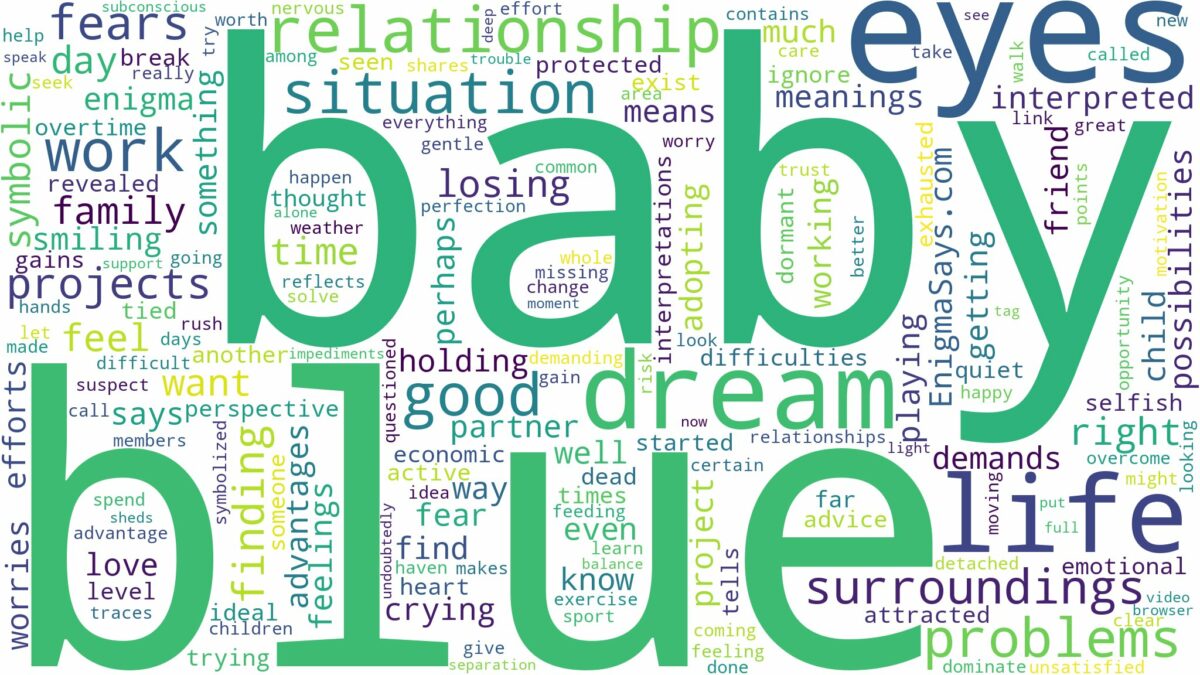 dream about baby with blue eyes and related dreams with their meanings in a word cloud