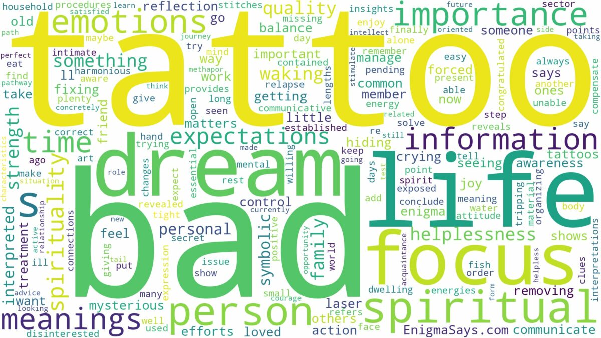 dream about bad tattoo and related dreams with their meanings in a word cloud