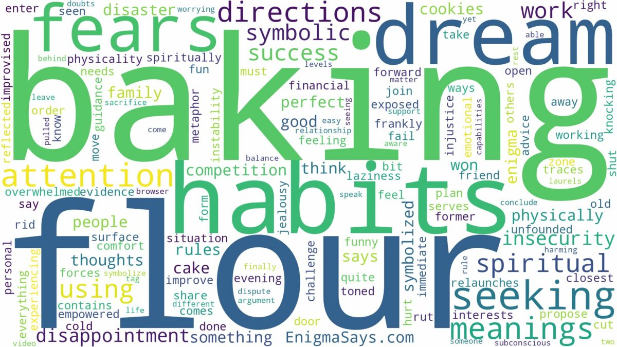 dream of baking flour and related dreams with their meanings in a word cloud