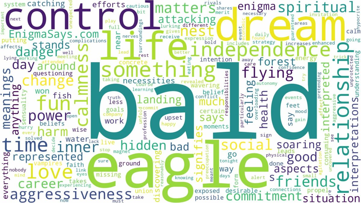 dream about bald eagle and related dreams with their meanings in a word cloud