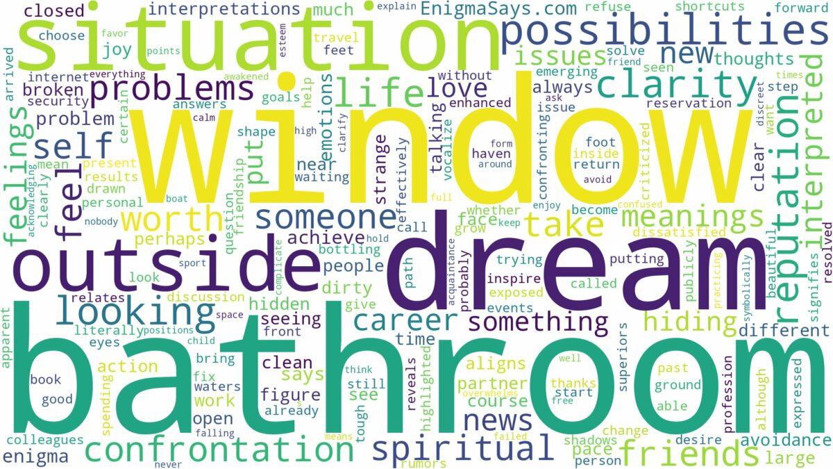 dream about bathroom window and related dreams with their meanings in a word cloud