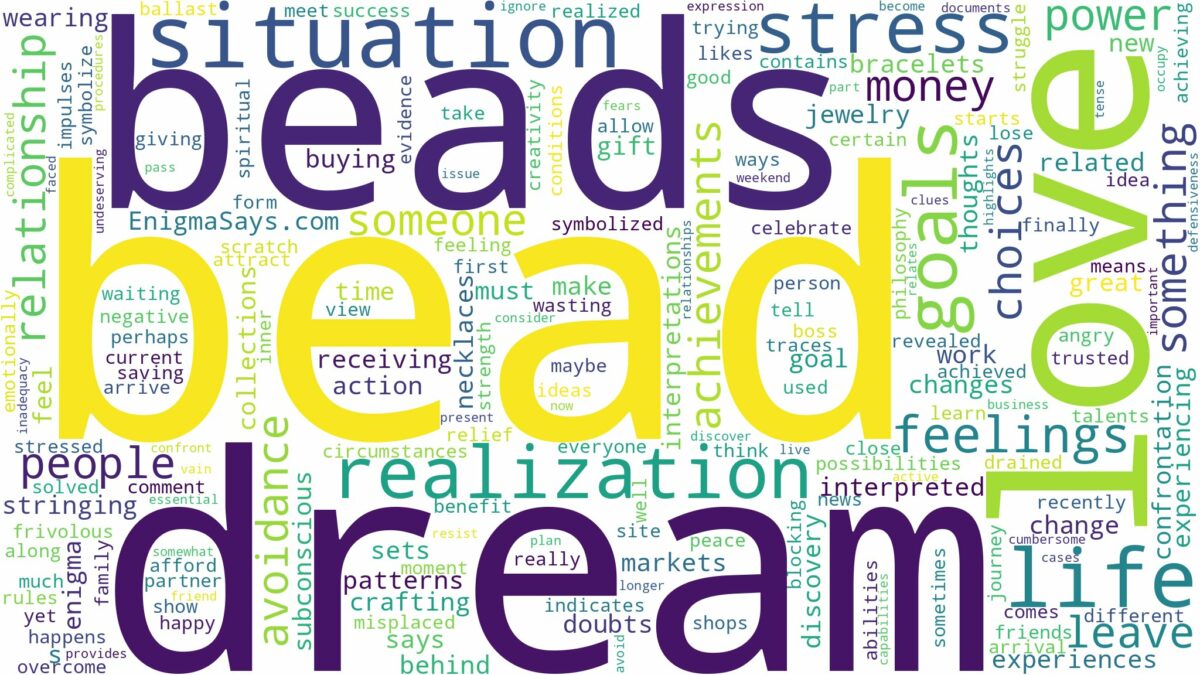 dreams about beads and related dreams with their meanings in a word cloud