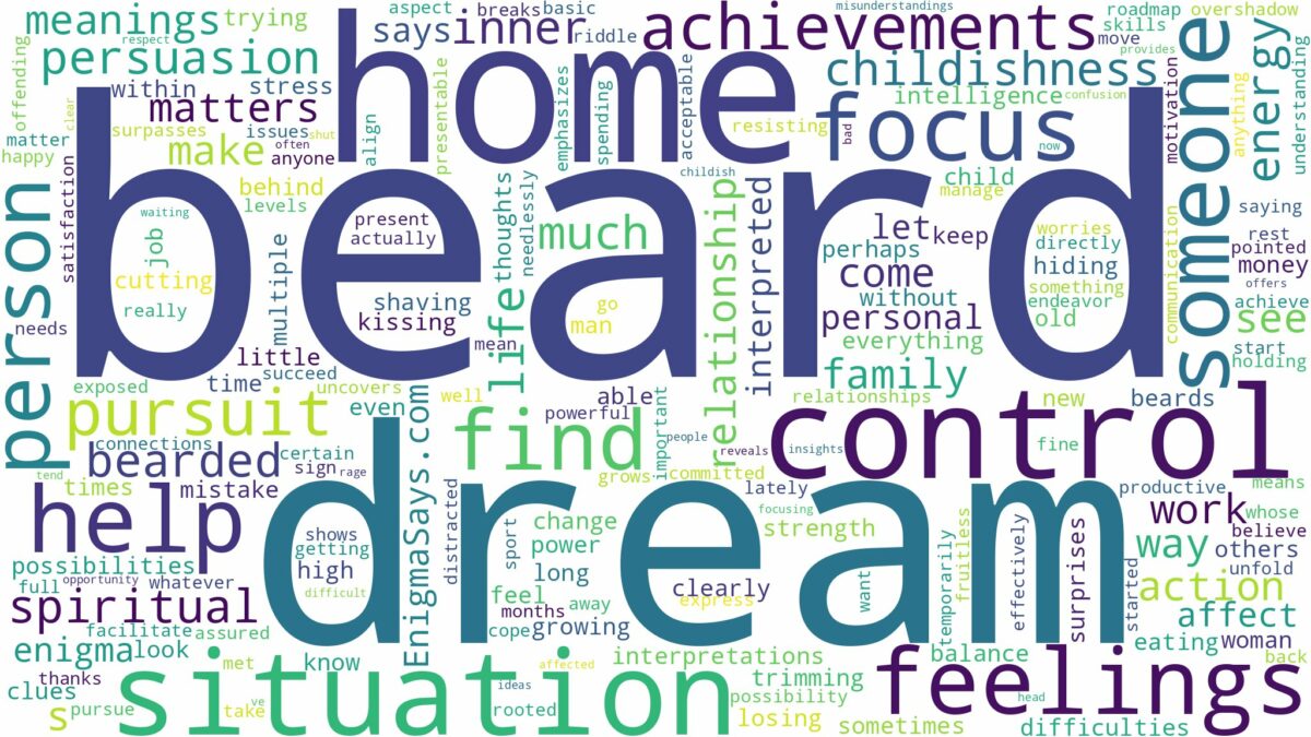 dream about beard and related dreams with their meanings in a word cloud